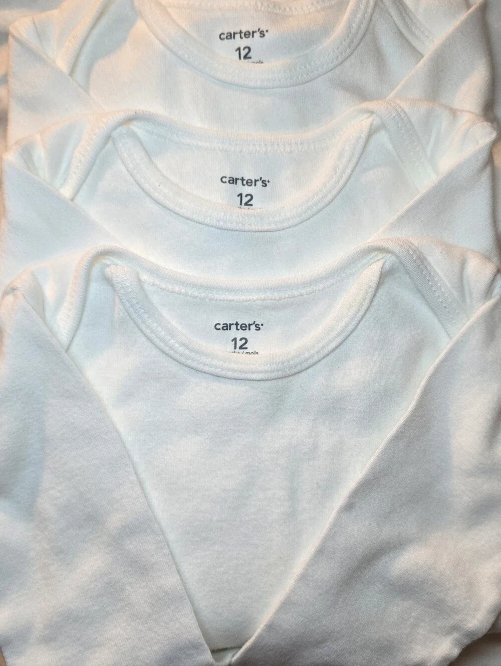 3-Pack Carter's White Long Sleeve Baby Onesie